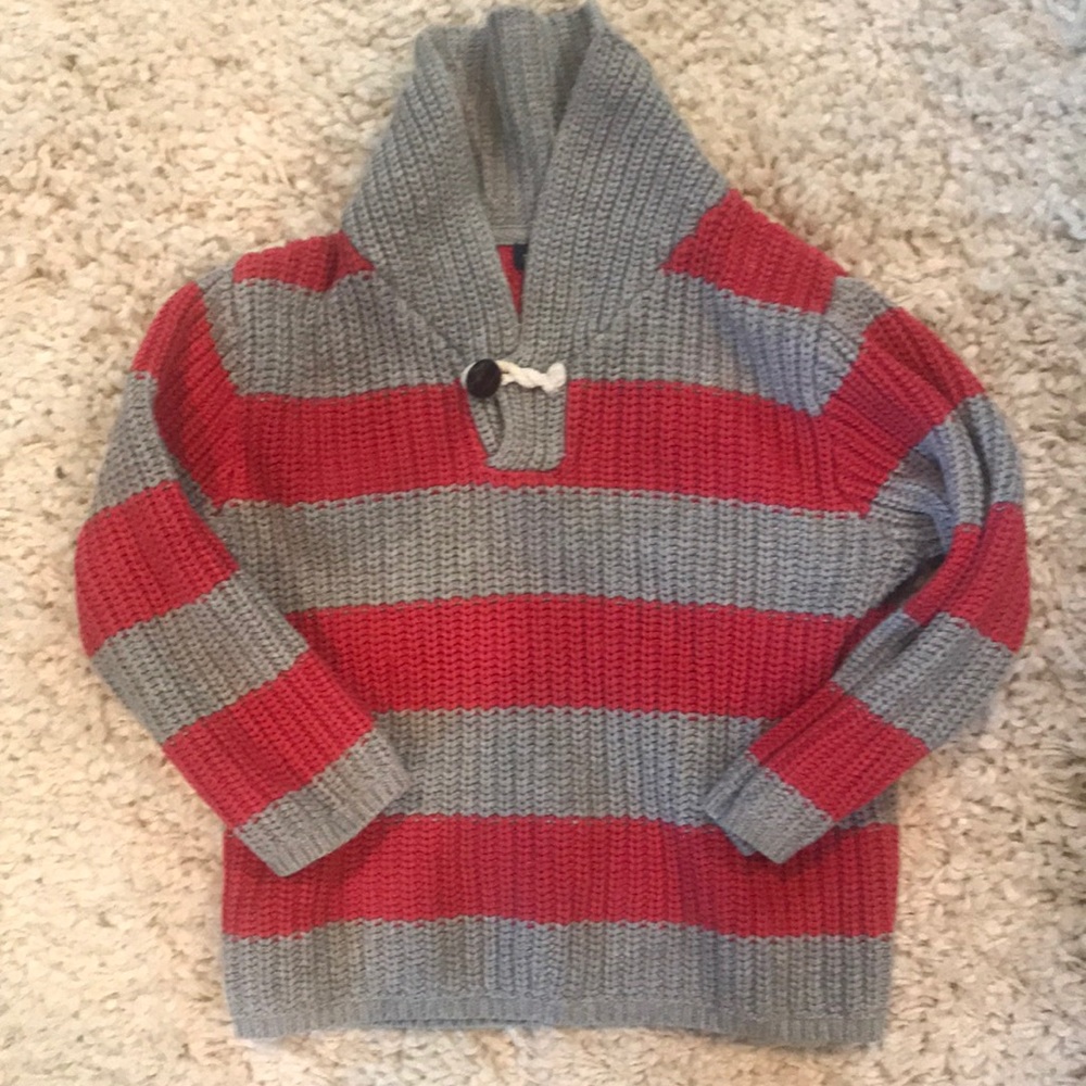Gap kids grey stripe knit sweater 24 mos
